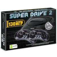 Игровая приставка 16bit Super Drive Classis S2-130 130 встроенных игр + 2 геймпада (Черная) от магазина Kiberzona72